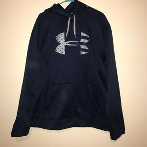 Navy blue men’s Under Armour hoodie• xlarge loose